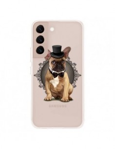 Coque Samsung Galaxy S22 Plus 5G Chien Bulldog Noeud...