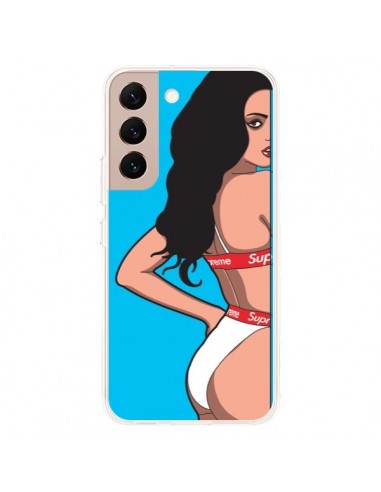 Coque Samsung Galaxy S22 Plus 5G Pop Art Femme Bleu - Mikadololo