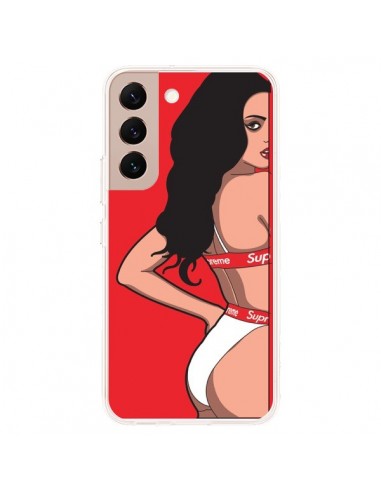 Coque Samsung Galaxy S22 Plus 5G Pop Art Femme Rouge - Mikadololo