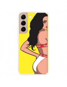 Coque Samsung Galaxy S22 Plus 5G Pop Art Femme Jaune -...