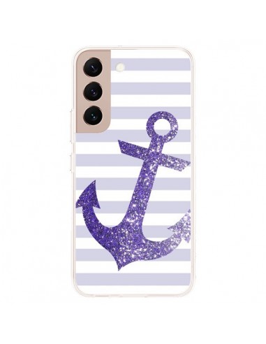 Coque Samsung Galaxy S22 Plus 5G Ancre Violet Navire - Monica Martinez