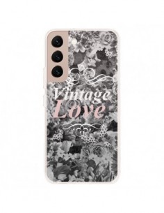 Coque Samsung Galaxy S22 Plus 5G Vintage Love Noir Flower...