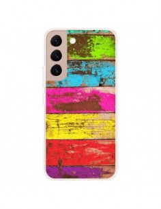 Coque Samsung Galaxy S22 Plus 5G Bois Coloré Vintage -...