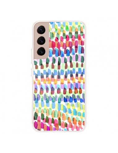 Coque Samsung Galaxy S22 Plus 5G Artsy Strokes Stripes Colorful - Ninola Design
