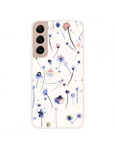 Coque Samsung Galaxy S22 Plus 5G Blue Soft Flowers - Ninola Design