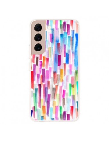 Coque Samsung Galaxy S22 Plus 5G Colorful Brushstrokes Multicolored - Ninola Design