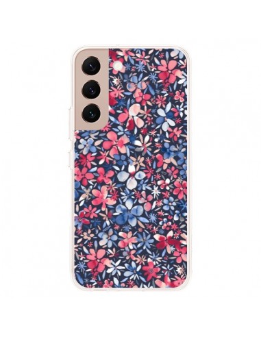 Coque Samsung Galaxy S22 Plus 5G Colorful Little Flowers Navy - Ninola Design