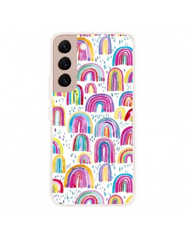 Coque Samsung Galaxy S22 Plus 5G Cute Watercolor Rainbows - Ninola Design