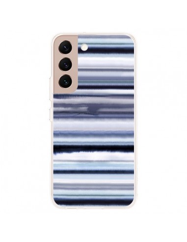 Coque Samsung Galaxy S22 Plus 5G Degrade Stripes Watercolor Navy - Ninola Design