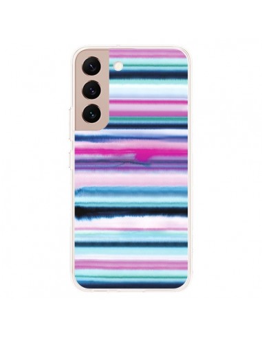 Coque Samsung Galaxy S22 Plus 5G Degrade Stripes Watercolor Pink - Ninola Design