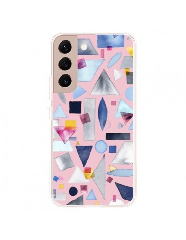 Coque Samsung Galaxy S22 Plus 5G Geometric Pieces Pink - Ninola Design