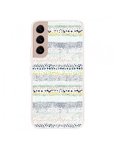 Coque Samsung Galaxy S22 Plus 5G Little Textured Dots Green - Ninola Design