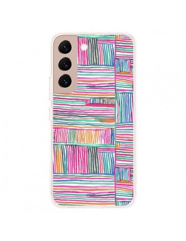 Coque Samsung Galaxy S22 Plus 5G Watercolor Linear Meditation Pink - Ninola Design