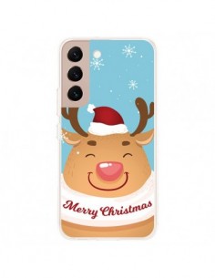 Coque Samsung Galaxy S22 Plus 5G Renne de Noël Merry...
