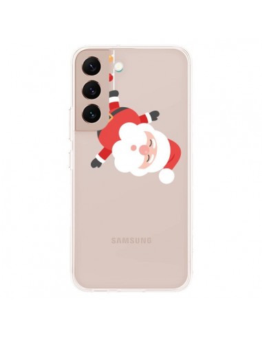 Coque Samsung Galaxy S22 Plus 5G Père Noël et sa Guirlande transparente - Nico