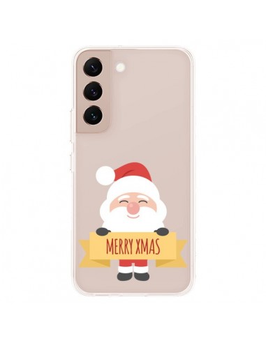 Coque Samsung Galaxy S22 Plus 5G Père Noël Merry Christmas transparente - Nico