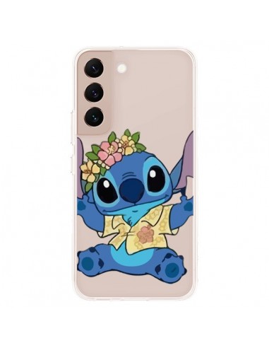 Coque Samsung Galaxy S22 Plus 5G Stitch de Lilo et Stitch Aloha transparente