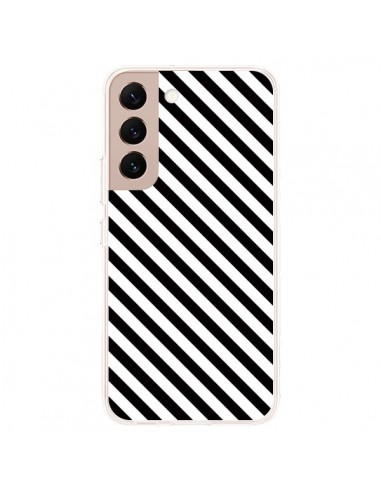 Coque Samsung Galaxy S22 Plus 5G Bonbon Candy Noire et Blanche Rayée - Nico