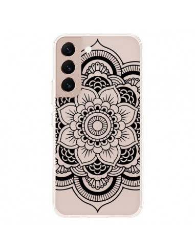 Coque Samsung Galaxy S22 Plus 5G Mandala Noir Azteque Transparente - Nico