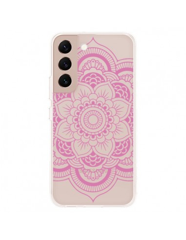 Coque Samsung Galaxy S22 Plus 5G Mandala Rose Clair Azteque Transparente - Nico