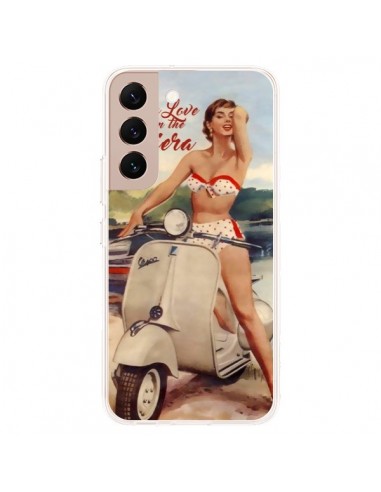 Coque Samsung Galaxy S22 Plus 5G Pin Up With Love From the Riviera Vespa Vintage - Nico