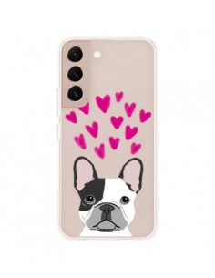 Coque Samsung Galaxy S22 Plus 5G Bulldog Français Coeurs...