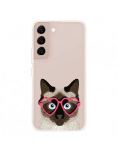 Coque Samsung Galaxy S22 Plus 5G Chat Marron Lunettes...