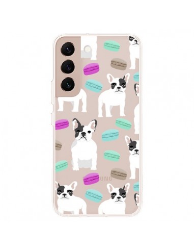 Coque Samsung Galaxy S22 Plus 5G Chiens Bulldog Français Macarons Transparente - Pet Friendly