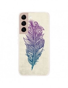 Coque Samsung Galaxy S22 Plus 5G Feather Plume Arc En...