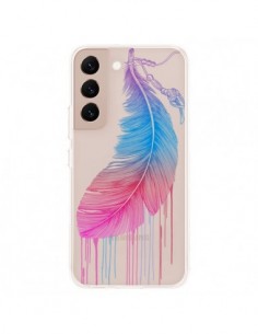 Coque Samsung Galaxy S22 Plus 5G Plume Feather Arc en...