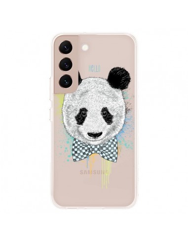 Coque Samsung Galaxy S22 Plus 5G Panda Noeud Papillon Transparente - Rachel Caldwell
