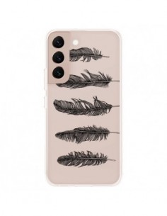 Coque Samsung Galaxy S22 Plus 5G Plume Feather Noir...