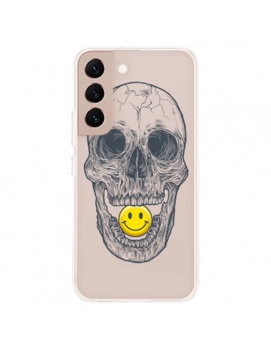 Coque Samsung Galaxy S22 Plus 5G Tête de Mort Smiley Transparente - Rachel Caldwell