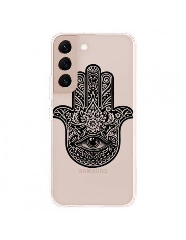 Coque Samsung Galaxy S22 Plus 5G Hamsa Cinq Doigts Main Mauvais Oeil Transparente - Rachel Caldwell