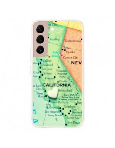 Coque Samsung Galaxy S22 Plus 5G Carte Map Californie - R...