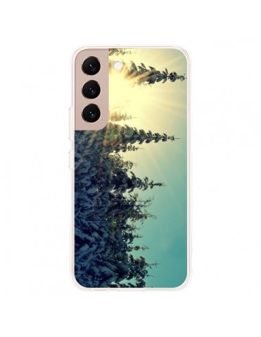 Coque Samsung Galaxy S22 Plus 5G Hiver Paysage Neige Montagnes Sapins Ski - R Delean