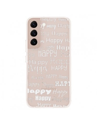 Coque Samsung Galaxy S22 Plus 5G Happy Happy Blanc Transparente - R Delean