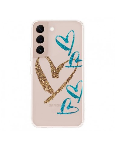 Coque Samsung Galaxy S22 Plus 5G Coeurs Heart Love Amour Transparente - Sylvia Cook