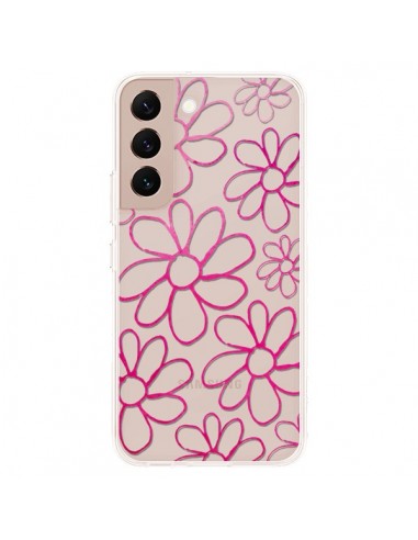 Coque Samsung Galaxy S22 Plus 5G Flower Garden Pink Fleur Transparente - Sylvia Cook