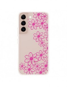 Coque Samsung Galaxy S22 Plus 5G Pink Flowers Fleurs...