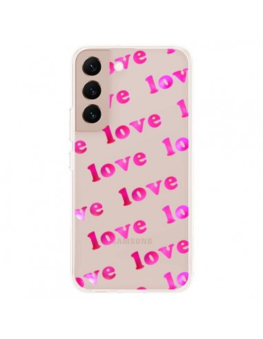 Coque Samsung Galaxy S22 Plus 5G Pink Love Rose Transparente - Sylvia Cook