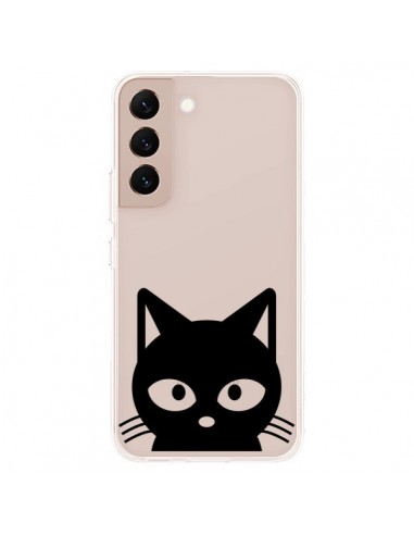 Coque Samsung Galaxy S22 Plus 5G Tête Chat Noir Cat Transparente - Yohan B.