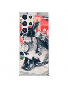 Coque Samsung Galaxy S22 Ultra 5G Lapin Time Traveller -...