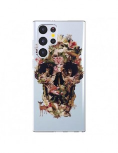 Coque Samsung Galaxy S22 Ultra 5G Jungle Skull Tête de...