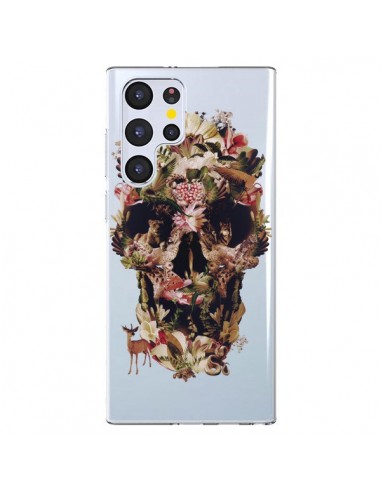 Coque Samsung Galaxy S22 Ultra 5G Jungle Skull Tête de Mort Transparente - Ali Gulec