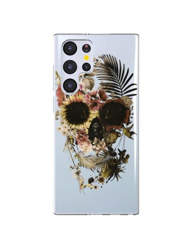 Coque Samsung Galaxy S22 Ultra 5G Garden Skull Tête de Mort Transparente - Ali Gulec