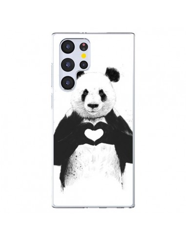 Coque Samsung Galaxy S22 Ultra 5G Panda Amour All you need is love - Balazs Solti