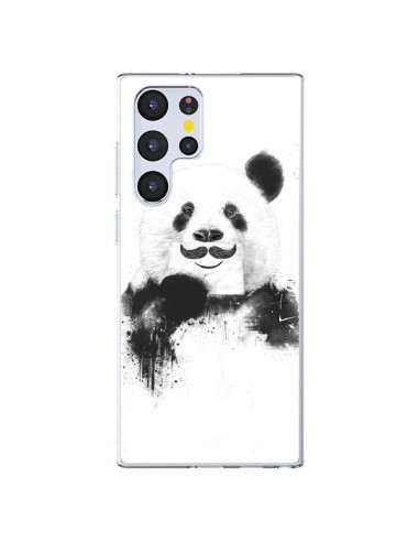 Coque Samsung Galaxy S22 Ultra 5G Funny Panda Moustache Movember - Balazs Solti