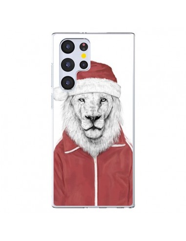 Coque Samsung Galaxy S22 Ultra 5G Santa Lion Père Noel - Balazs Solti