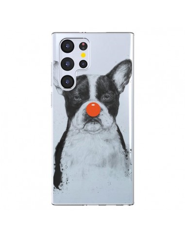 Coque Samsung Galaxy S22 Ultra 5G Clown Bulldog Dog Chien Transparente - Balazs Solti